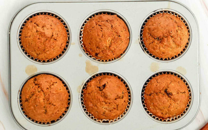 Bake muffins and cool in the pan.