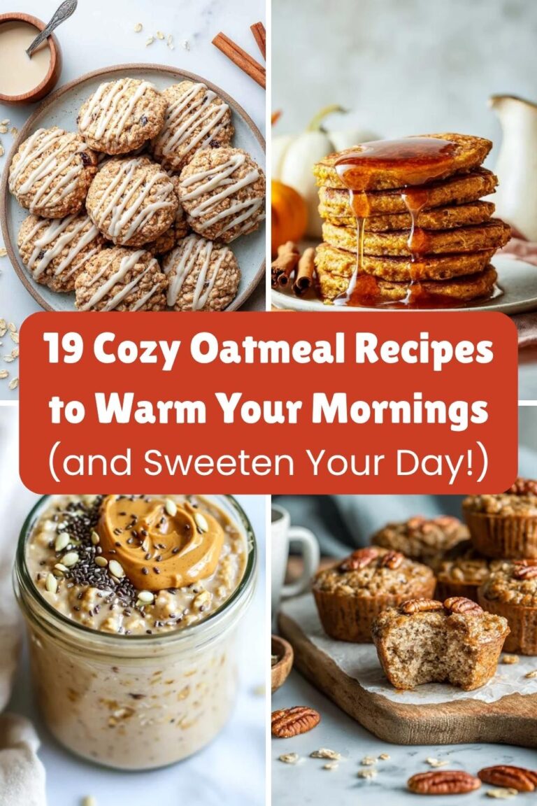 A 4-picture collage of oatmeal recipes.