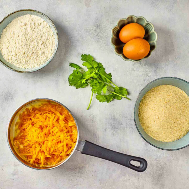 Cheese added to the sauce in the saucepan.