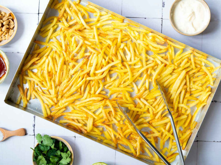 French fries after baking.