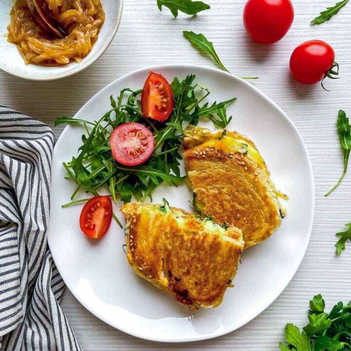 Caramelized Onion, Arugula & Herbed Mayo Gourmet Grilled Cheese