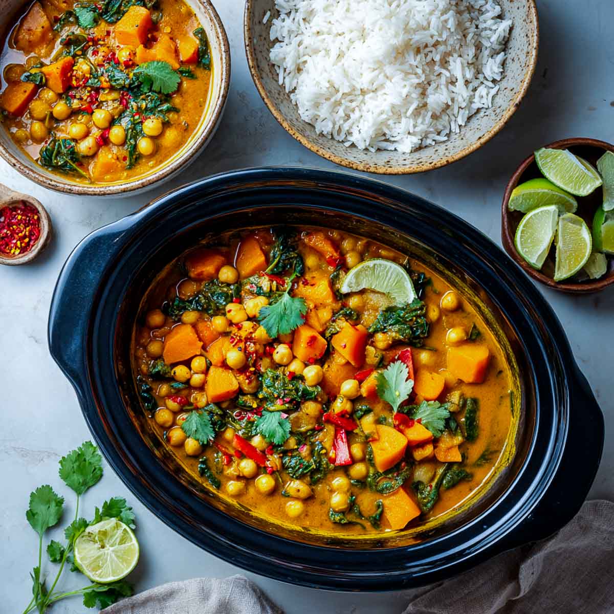 Crockpot Sweet Potato Chickpea Curry (Creamy, Comforting Slow Cooker ...